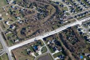 Arial view of a street