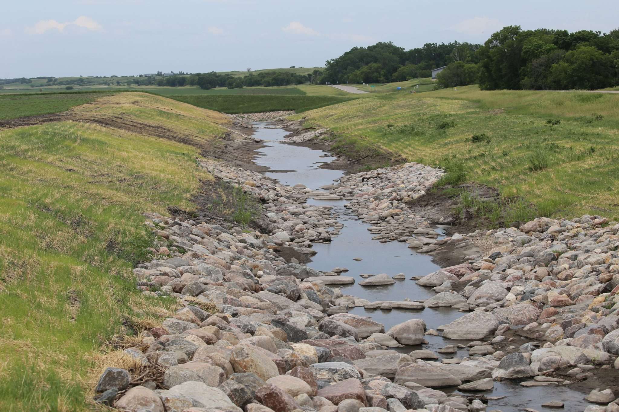 Completed Lake Traverse Ditch project after Moore Enineering expertly designed an environmental solution.